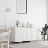 Bufet Alb Lemn vidaXL 120x41x75 cm, 9 Compartimente, Rafturi Ajustabile, Sistem Anti-Rasturnare, Sufragerie