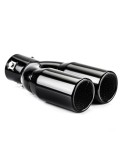Ornament toba esapament din inox cu doua iesiri, Negru, 35-50mm, Lungime 215mm