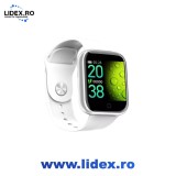 Ceas smartwatch FitPro, Bluetooth, Pedometru, Monitorizare Somn, Puls, Activitati, Notificari, Alb