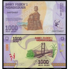 Madagascar 2017 - 1000 francs, necirculata