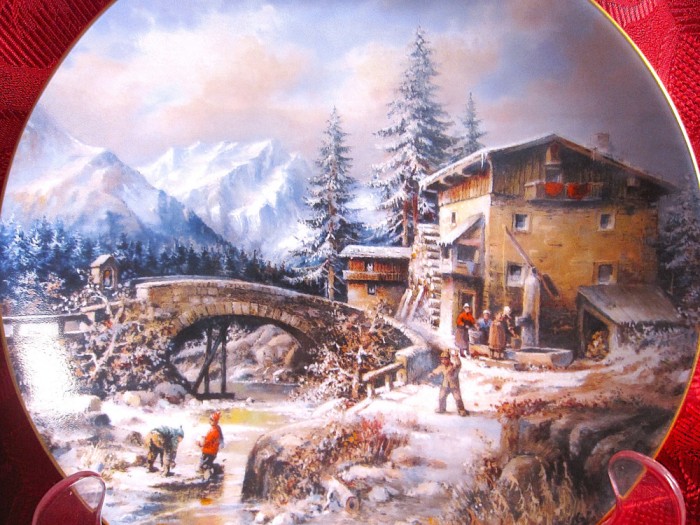 FARFURIE PORTELAN SELTMANN BAVARIA COLECTIA PEISAJE PITORESTI DE IARNA 19.5 CM