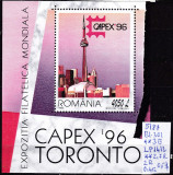 1996 Expozitita Filatelica mondiala CAPEX-Toronto Bl. 301 LP 1412 MNH, Sport, Nestampilat