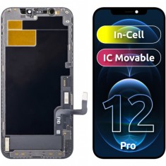 Display cu Touchscreen ZY pentru Apple iPhone 12 / 12 Pro, cu Rama, Versiune LCD In-Cell IC Movable, Negru