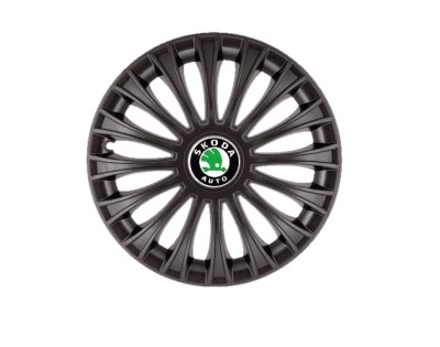 Set 4 capace roti pentru Skoda, model Dino Black, R15 foto