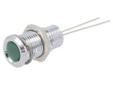 Lampă LED super plată verde 2,2VDC &Oslash;8mm IP40 2pin