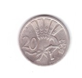 Moneda Cehoslovacia 20 haleru / haler 1927, stare buna, curata