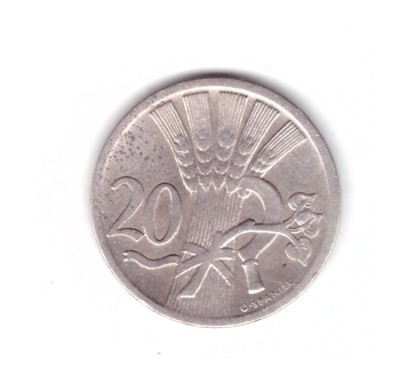 Moneda Cehoslovacia 20 haleru / haler 1927, stare buna, curata foto