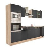 Mobilier de bucătărie Yorki 280 cu corp din stejar Sonoma, fațade antracit cu finisaj satinat, fără blat de lucru