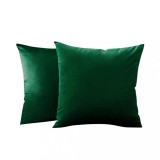 Set 2 huse pernute decorative din catifea cu fermoar, 45x45 cm, Madison, densitate 700 g/ml, Sacramento Green