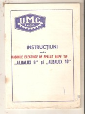 Instructiuni pentru masinile electrice de spalat rufe tip Albalux