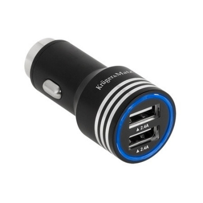 Alimentator auto 2x USB 4800mA 12-24VDC protectie la suprasarcina supratensiune Kruger&amp;amp;Matz foto