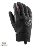 Manusi femei pentru scuter - motocicleta Roadster Mid-season textil/piele Ixon model MIG 2 WP LS culoare: negru/fuchsia (roz) &ndash; degete tactile &ndash; water