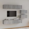 VidaXL Set dulapuri TV, 6 piese, gri sonoma, lemn prelucrat 3114604