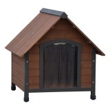 @Pet Cușcă de c&acirc;ine cu clapete de plastic Rustique maro 102x82x87 cm