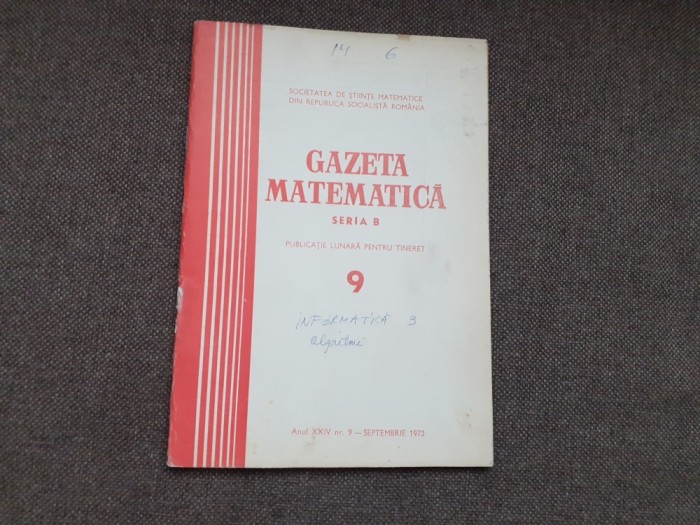 GAZETA MATEMATICA NR 9/1973