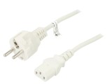 Cablu Alimentare IEC C13 la C14 5m Alb 10A 250V