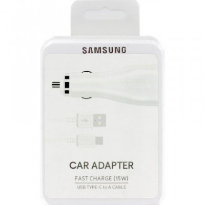 Incarcator Auto Samsung EP-LN915CWEGWW Fast Charge 15W (+Cablu USB Type-C) Alb Orig Blister foto