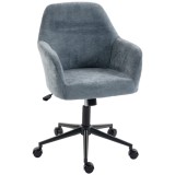 HOMCOM Scaun de birou ergonomic, fotoliu din șenilă cu &icirc;nălțime reglabilă, funcție balans, albastru | Aosom Romania