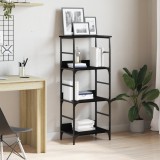 VidaXL Bibliotecă, stejar negru, 50x33x117,5 cm, lemn prelucrat &amp; oțel