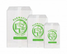 Pungi farmacie PLIC model cruce EcoBags Alb 7x12cm - 5000buc foto