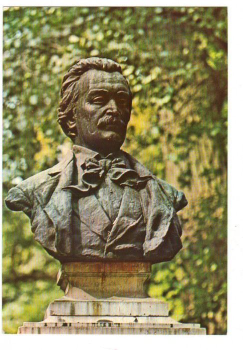 CPIB 22896 - CARTE POSTALA - BOTOSANI. BUSTUL LUI MIHAI EMINESCU DE I. GEORGESCU