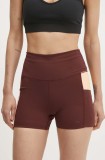 Rip Curl pantaloni scurti sport Revival femei, culoarea bordo, modelator, high waist