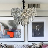 Candelabru Cristal WINDSOR Nobile 5xE27, Diametru 40cm, Crom Lucios, Inaltime Reglabila ModernLight Concept