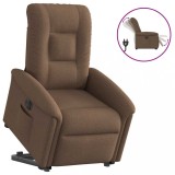 Cumpara ieftin Fotoliu electric rabatabil cu ridicare, maro, textil