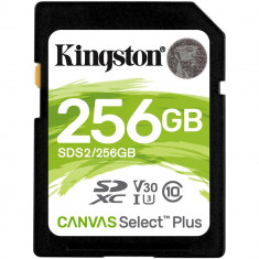 Sd card kingston 256gb canvas select plus clasa 10 uhs-i r/w 100/85 mb/s format: exfat foto