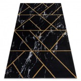 Exclusiv EMERALD covor 2000 glamour, stilat, geometric, marmură negru / aur, 80x150 cm