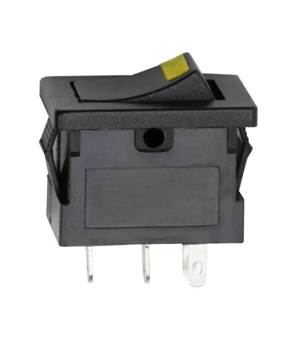 Interupator basculant 1 circuit 3 pini OFF-ON LED galben 12V 15A cu