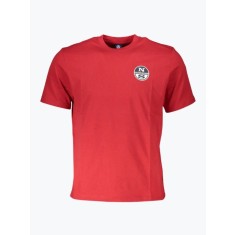 Tricou barbati cu decolteu la baza gatului si logo rosu, XL