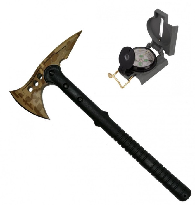 Pachet format din Topor Survivor, 39 cm, si Busola ems-18374