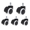 Set 5 Role Scaun Birou Ideallstore, Cauciuc, Negre, Universale - Roti Scaun