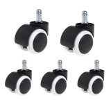 Cumpara ieftin Set 5 Role Scaun Birou Ideallstore, Cauciuc, Negre, Universale - Roti Scaun