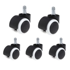 Set role pentru scaun de birou DEPOX, cauciuc, 5 bucati, negru