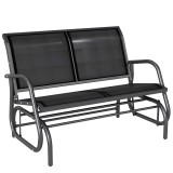 Outsunny Banca tip Leagan 2Locuri in Metal, Negru, 123x70x87cm | Aosom Romania