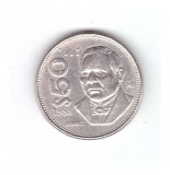 Moneda Mexic 50 pesos 1988, stare buna, curata