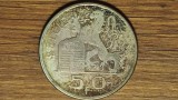 Belgia - moneda mare argint 835 - 12,5 gr. ⌀30mm - 5 franci / francs 1951 - varianta flamanda - frumos patinata !
