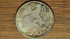 Belgia - moneda mare argint 835 - 12,5 gr. ⌀30mm - 5 franci / francs 1951 - varianta flamanda - frumos patinata !