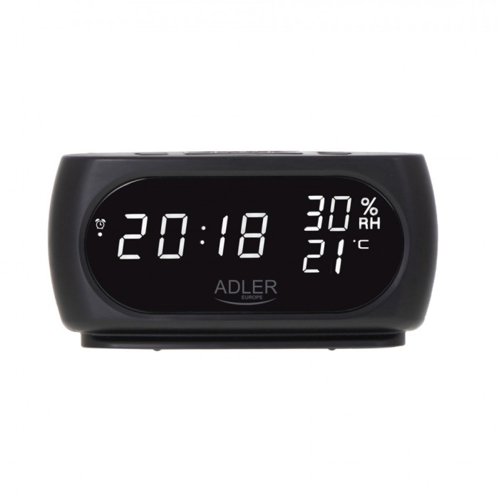 Ceas cu alarma, indicator de temperatura si umiditate, Adler AD1186
