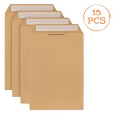 Set Plicuri Corespondență, Model 229x324 mm, 15 Bucăți, Culoare Maro, Autoadezive