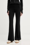 MICHAEL Michael Kors pantaloni culoarea negru, evazați, high waist, MF530W51RE