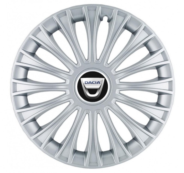 Set 4 Capace Roti, potrivite jantelor de R14, pentru Dacia, model dino cromat