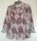 Bluza camasa dama GRAZKA masura 44 vintage bumbac, cu volanase la gat si maneci