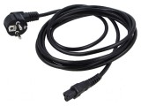 Cablu CEE 7/7 unghi 3m IEC C5 mamă PVC, Lanberg