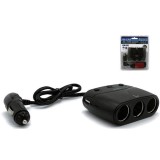 &Icirc;ncărcător Auto Olesson 1677, Auto Splitter cu 3 Prize și 2 Porturi USB