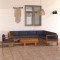 Gossi set mobilier gradina perne gri inchis, 8 piese, lemn acacia