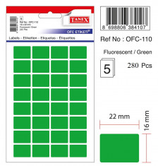 Etichete Autoadezive Color, 16 X 22 Mm, 160 Buc/set, Tanex - Verde Fluorescent foto