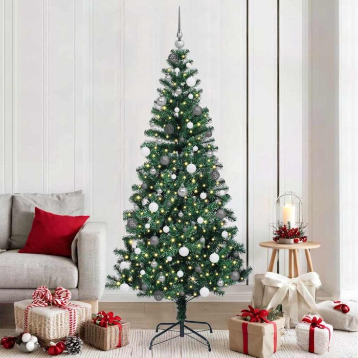vidaXL BraddeCrăciunartificial Verde 210cm PVC